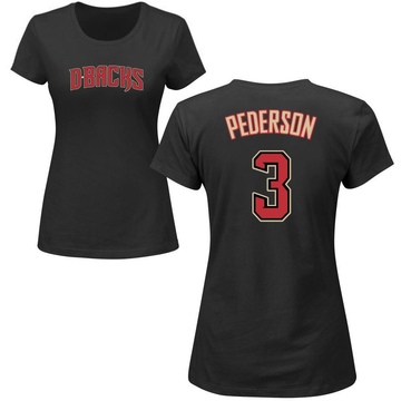 Women's Arizona Diamondbacks Joc Pederson ＃3 Roster Name & Number T-Shirt - Black