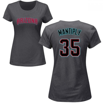 Women's Arizona Diamondbacks Joe Mantiply ＃35 Roster Name & Number T-Shirt - Charcoal