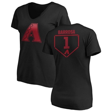 Women's Arizona Diamondbacks Jorge Barrosa ＃1 RBI Slim Fit V-Neck T-Shirt - Black