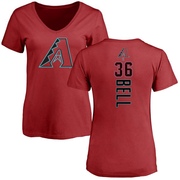 Women's Arizona Diamondbacks Josh Bell ＃36 Backer Slim Fit T-Shirt - Red