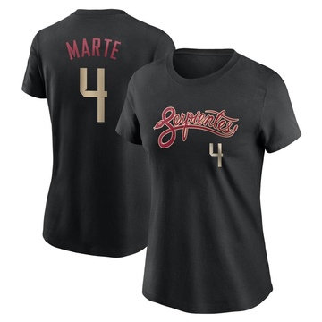 Women's Arizona Diamondbacks Ketel Marte ＃4 City Connect Name & Number T-Shirt - Black