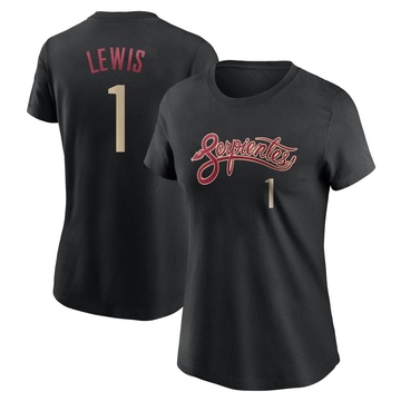 Women's Arizona Diamondbacks Kyle Lewis ＃1 City Connect Name & Number T-Shirt - Black