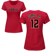 Women's Arizona Diamondbacks Lourdes Gurriel Jr. ＃12 Roster Name & Number T-Shirt Crimson