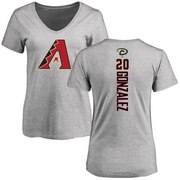 Women's Arizona Diamondbacks Luis Gonzalez ＃20 Backer Slim Fit T-Shirt Ash