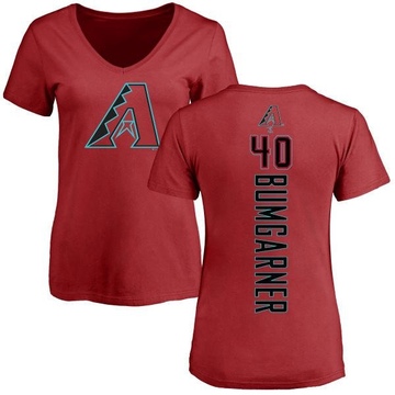 Women's Arizona Diamondbacks Madison Bumgarner ＃40 Backer Slim Fit T-Shirt - Red