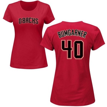 Women's Arizona Diamondbacks Madison Bumgarner ＃40 Roster Name & Number T-Shirt Crimson