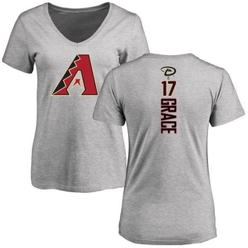 Women's Arizona Diamondbacks Mark Grace ＃17 Backer Slim Fit T-Shirt Ash