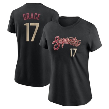 Women's Arizona Diamondbacks Mark Grace ＃17 City Connect Name & Number T-Shirt - Black