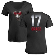 Women's Arizona Diamondbacks Mark Grace ＃17 Midnight Mascot V-Neck T-Shirt - Black