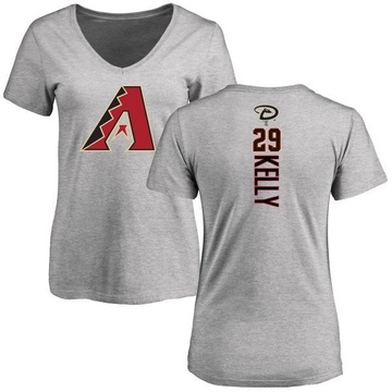 Women's Arizona Diamondbacks Merrill Kelly ＃29 Backer Slim Fit T-Shirt Ash