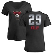 Women's Arizona Diamondbacks Merrill Kelly ＃29 Midnight Mascot V-Neck T-Shirt - Black