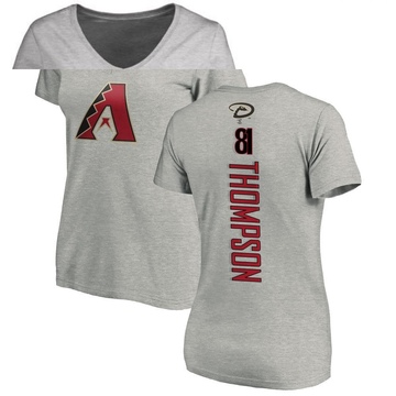 Women's Arizona Diamondbacks Ryan Thompson ＃81 Backer Slim Fit T-Shirt Ash