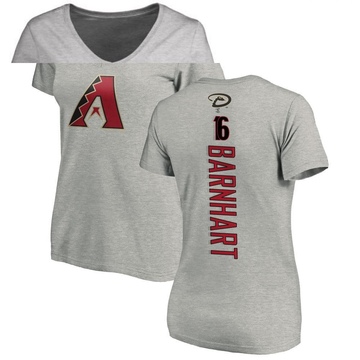 Women's Arizona Diamondbacks Tucker Barnhart ＃16 Backer Slim Fit T-Shirt Ash