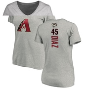 Women's Arizona Diamondbacks Yilber Diaz ＃45 Backer Slim Fit T-Shirt Ash