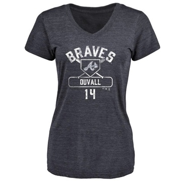 Women's Atlanta Braves Adam Duvall ＃14 Base Runner T-Shirt - Navy