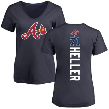 Women's Atlanta Braves Ben Heller ＃71 Backer Slim Fit T-Shirt - Navy