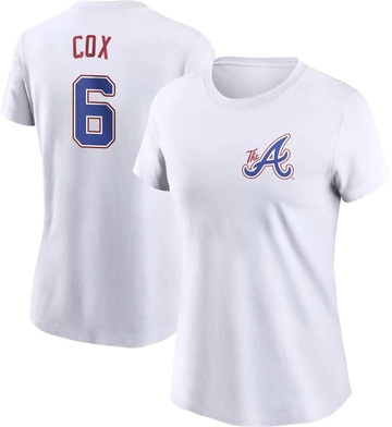 Women's Atlanta Braves Bobby Cox ＃6 2023 City Connect Name & Number T-Shirt - White