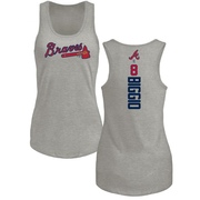 Women's Atlanta Braves Cavan Biggio ＃8 Backer Tank Top Ash