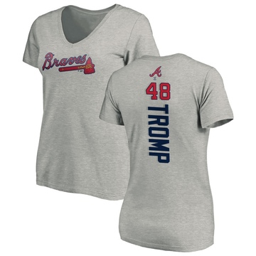 Women's Atlanta Braves Chadwick Tromp ＃48 Backer Slim Fit T-Shirt Ash