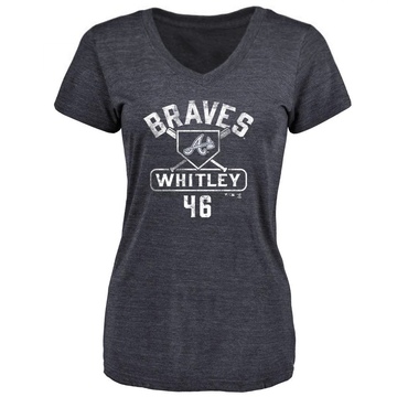 Women's Atlanta Braves Chase Whitley ＃46 Base Runner T-Shirt - Navy