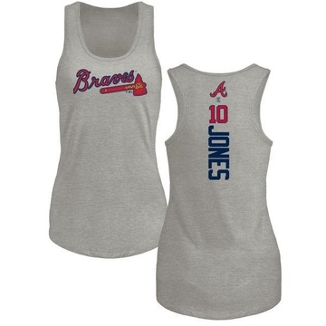 Women's Atlanta Braves Chipper Jones ＃10 Backer Tank Top Ash