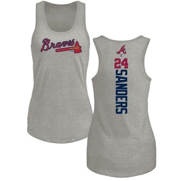 Women's Atlanta Braves Deion Sanders ＃24 Backer Tank Top Ash