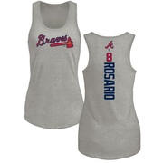 Women's Atlanta Braves Eddie Rosario ＃8 Backer Tank Top Ash