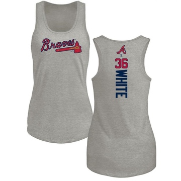 Women's Atlanta Braves Eli White ＃36 Backer Tank Top Ash