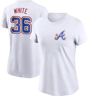 Women's Atlanta Braves Eli White ＃36 Eli 2023 City Connect Name & Number T-Shirt - White