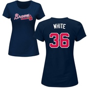 Women's Atlanta Braves Eli White ＃36 Roster Name & Number T-Shirt - Navy