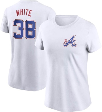 Women's Atlanta Braves Eli White ＃38 Eli 2023 City Connect Name & Number T-Shirt - White