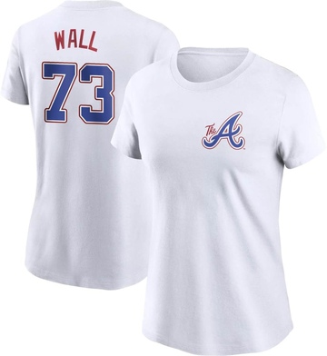 Women's Atlanta Braves Forrest Wall ＃73 2023 City Connect Name & Number T-Shirt - White