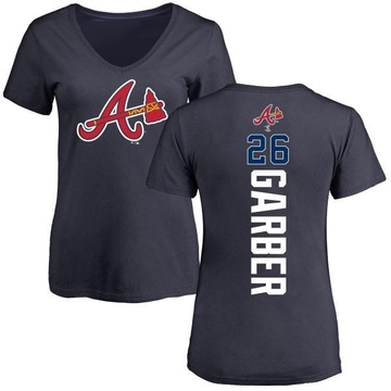 Women's Atlanta Braves Gene Garber ＃26 Backer Slim Fit T-Shirt - Navy