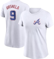 Women's Atlanta Braves Gio Urshela ＃9 2023 City Connect Name & Number T-Shirt - White