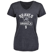 Women's Atlanta Braves Gio Urshela ＃9 Base Runner T-Shirt - Navy