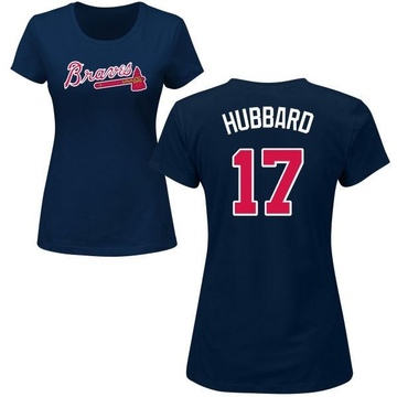 Women's Atlanta Braves Glenn Hubbard ＃17 Roster Name & Number T-Shirt - Navy