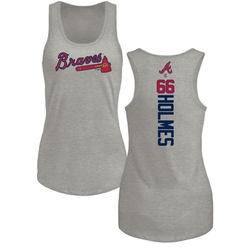 Women's Atlanta Braves Grant Holmes ＃66 Backer Tank Top Ash