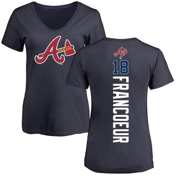 Women's Atlanta Braves Jeff Francoeur ＃18 Backer Slim Fit T-Shirt - Navy