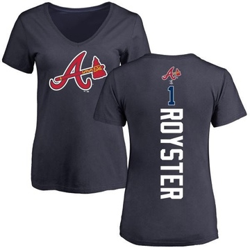 Women's Atlanta Braves Jerry Royster ＃1 Backer Slim Fit T-Shirt - Navy