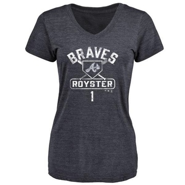 Women's Atlanta Braves Jerry Royster ＃1 Base Runner T-Shirt - Navy