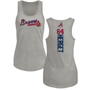 Women's Atlanta Braves Jimmy Herget ＃64 Backer Tank Top Ash