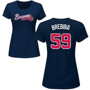 Women's Atlanta Braves John Brebbia ＃59 Roster Name & Number T-Shirt - Navy