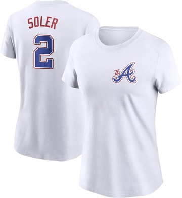 Women's Atlanta Braves Jorge Soler ＃2 2023 City Connect Name & Number T-Shirt - White