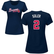 Women's Atlanta Braves Jorge Soler ＃2 Roster Name & Number T-Shirt - Navy