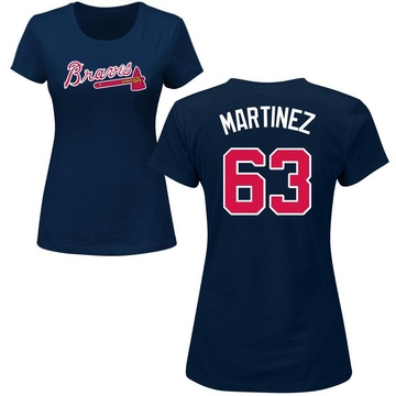 Women's Atlanta Braves J.P. Martinez ＃63 Roster Name & Number T-Shirt - Navy