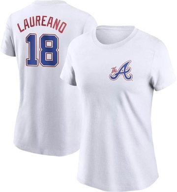 Women's Atlanta Braves Ramon Laureano ＃18 2023 City Connect Name & Number T-Shirt - White