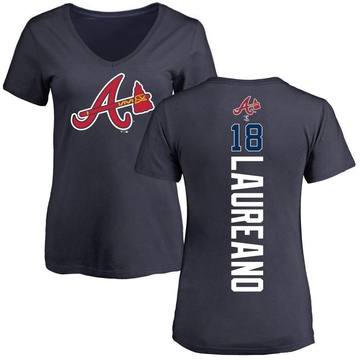 Women's Atlanta Braves Ramon Laureano ＃18 Backer Slim Fit T-Shirt - Navy