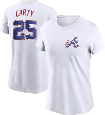 Women's Atlanta Braves Rico Carty ＃25 2023 City Connect Name & Number T-Shirt - White