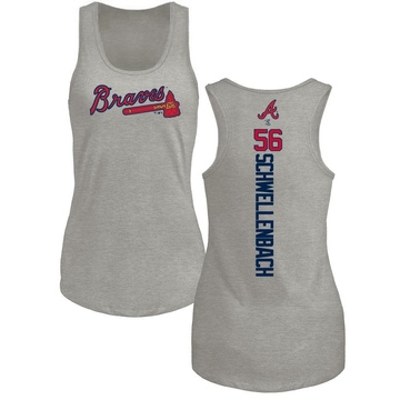 Women's Atlanta Braves Spencer Schwellenbach ＃56 Backer Tank Top Ash