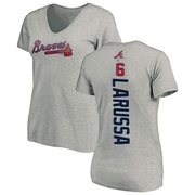 Women's Atlanta Braves Tony Larussa ＃6 Backer Slim Fit T-Shirt Ash